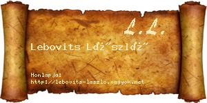 Lebovits László névjegykártya