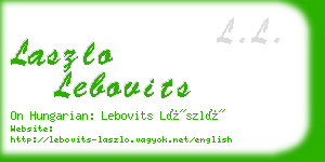 laszlo lebovits business card